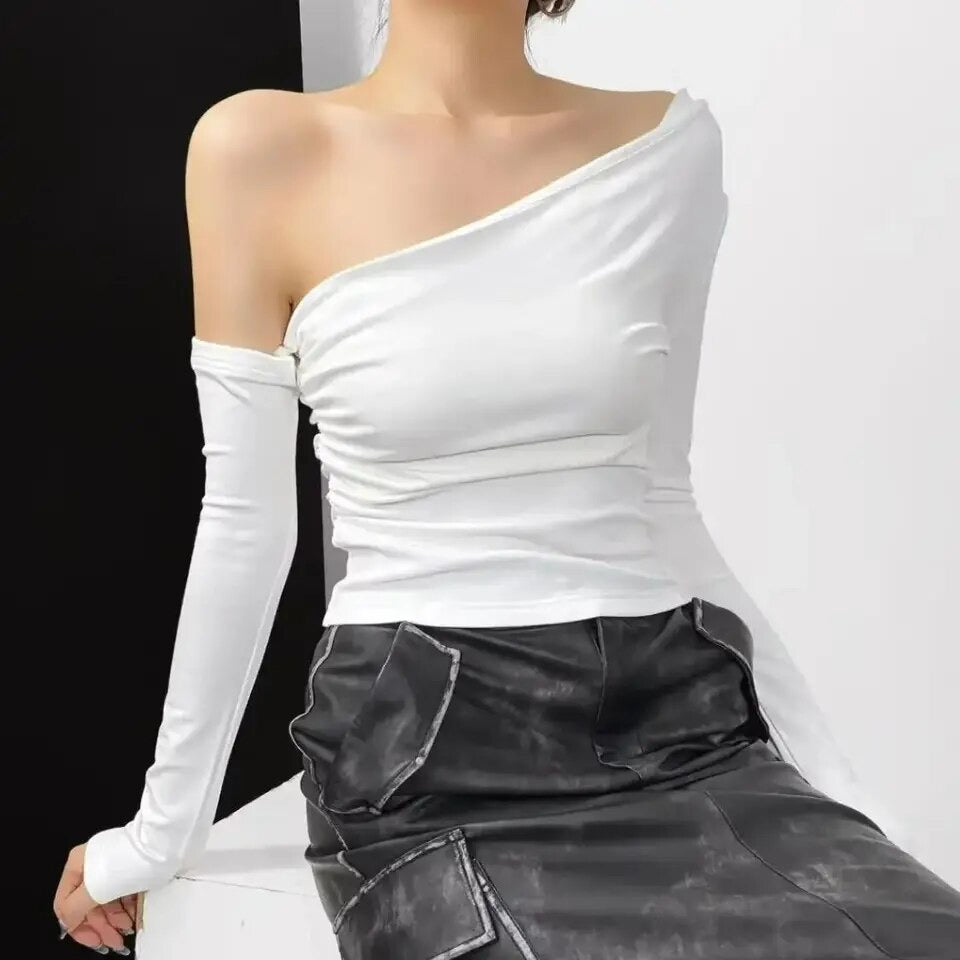 Off The Shoulder Detachable Sleeves Top