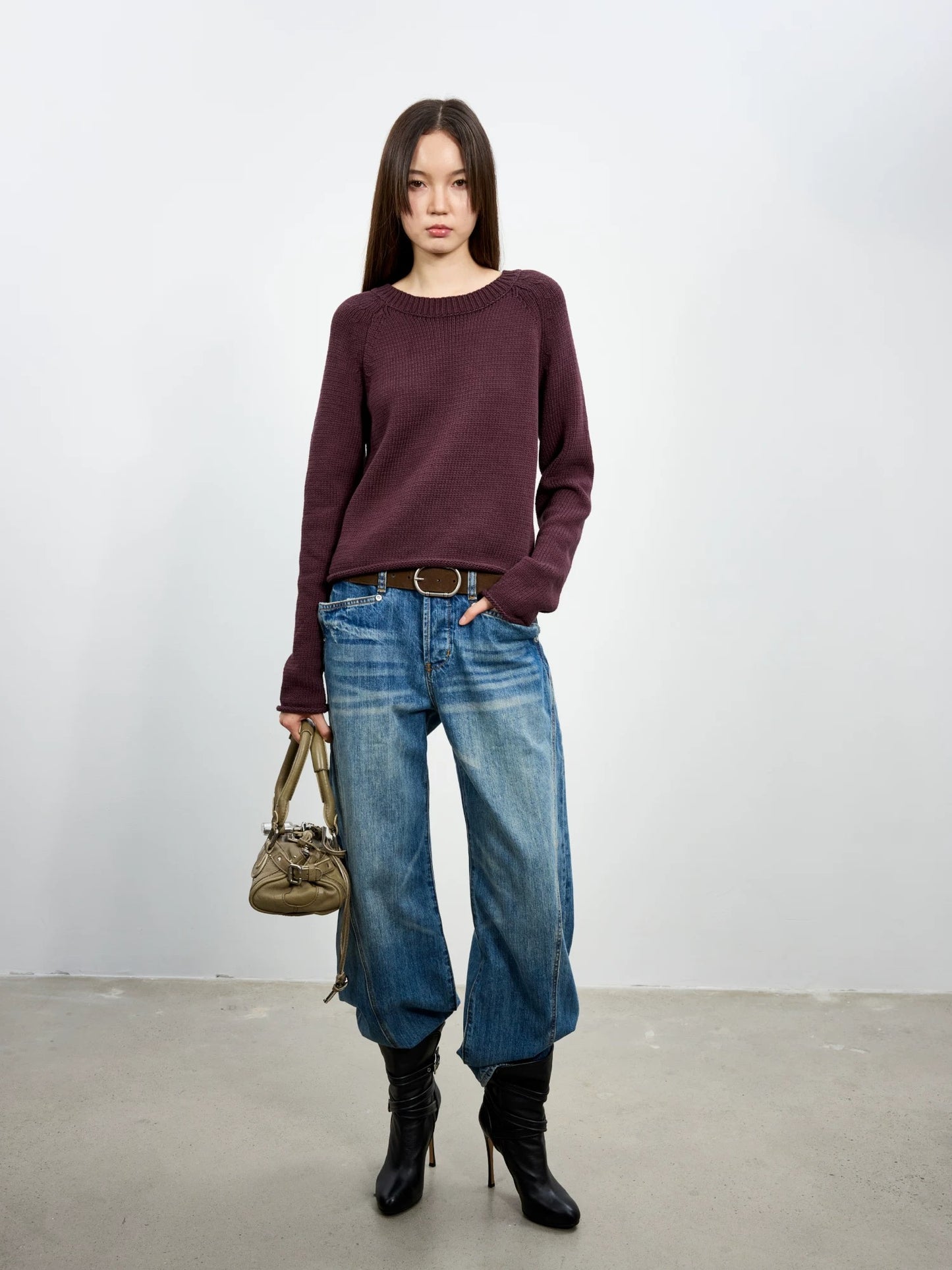 antenna effect Retro Washed Panelled Distressed Jeans