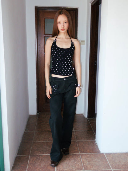 FunkyFun Embellished PinStripe Trousers