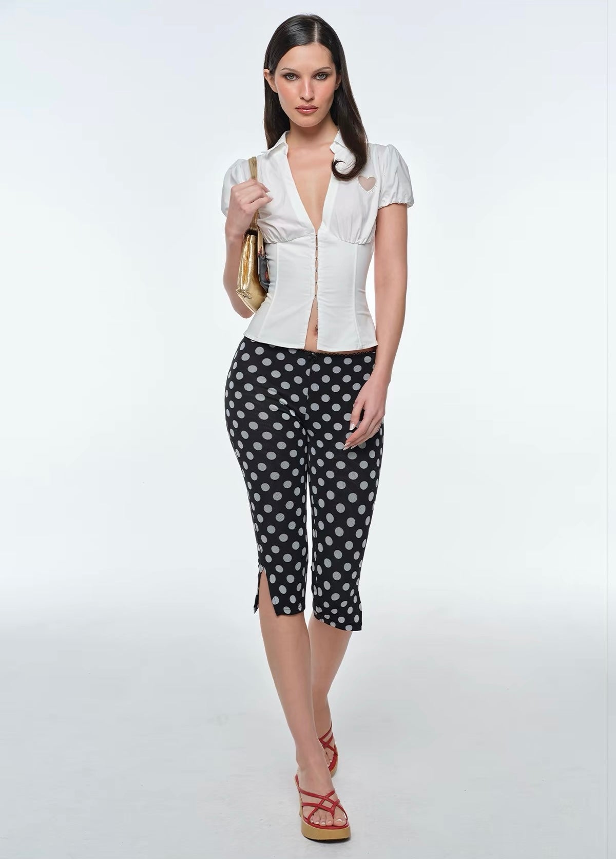 Bum Studios Puff Sleeve Corset Hook Eye Blouse