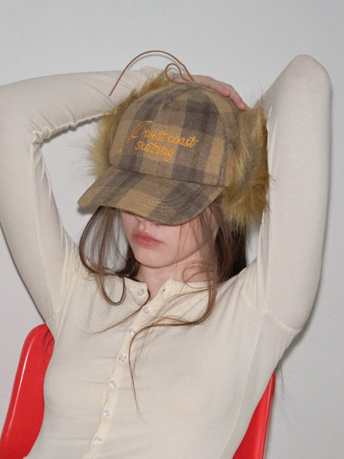 Plaid Faux Fur Trapper Cap