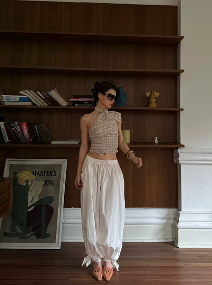 ICVIBE Balloon Pants with Knotted Hems