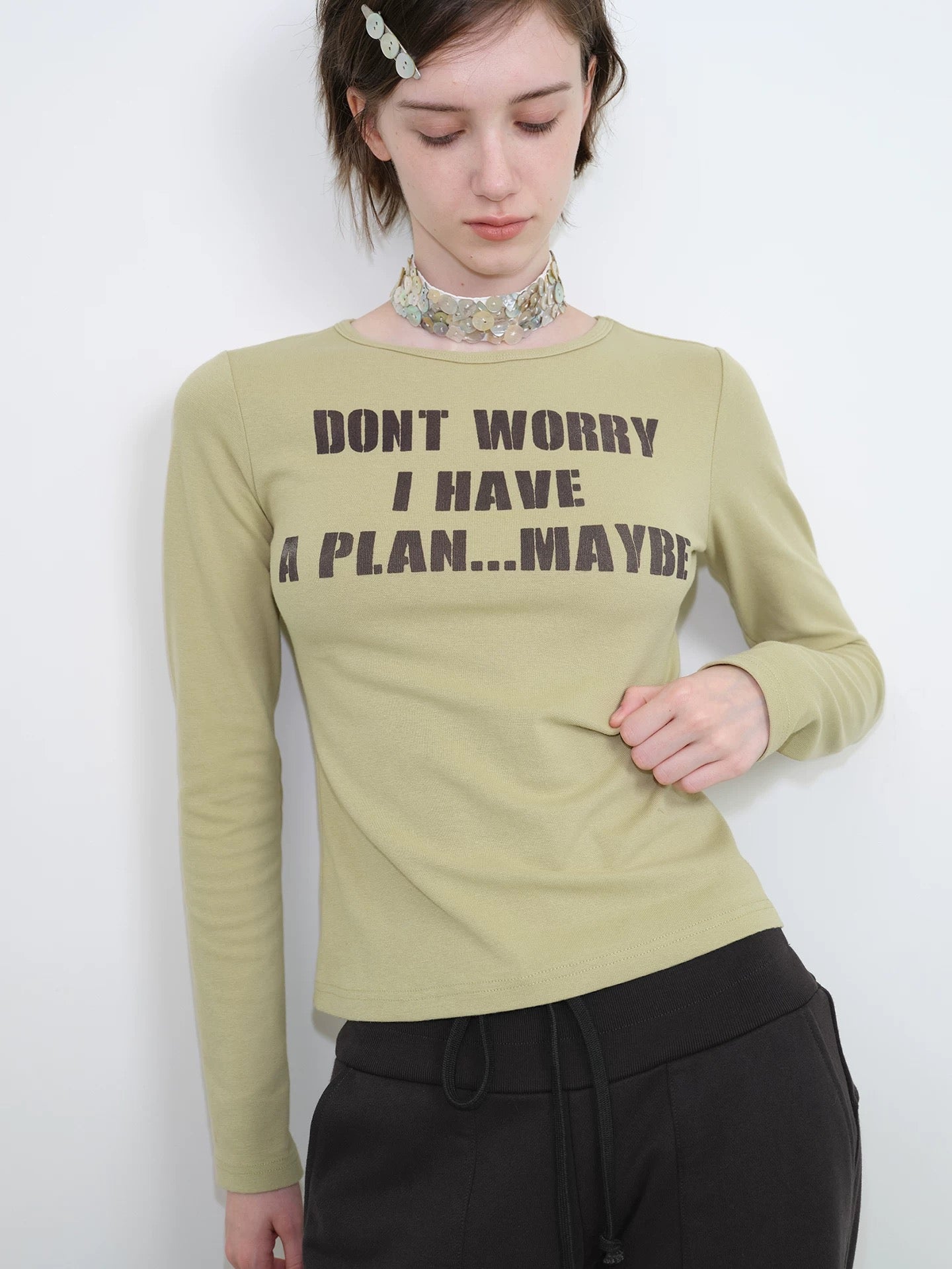 SOLWEIGE I Have A Plan Slogan Tee