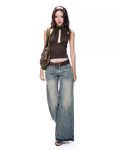 Stud Detail Halter Top