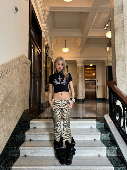 Andivogels Zebra Print Capri Trousers