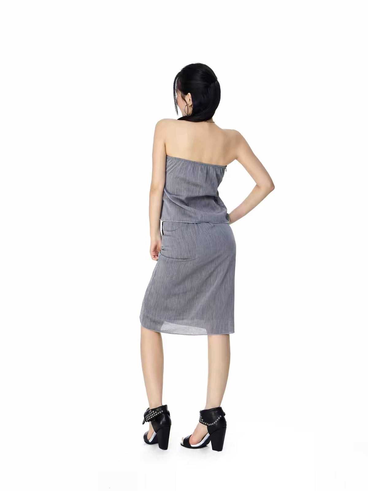 Contrast Bandeau & Midi Skirt Co-Ord Set