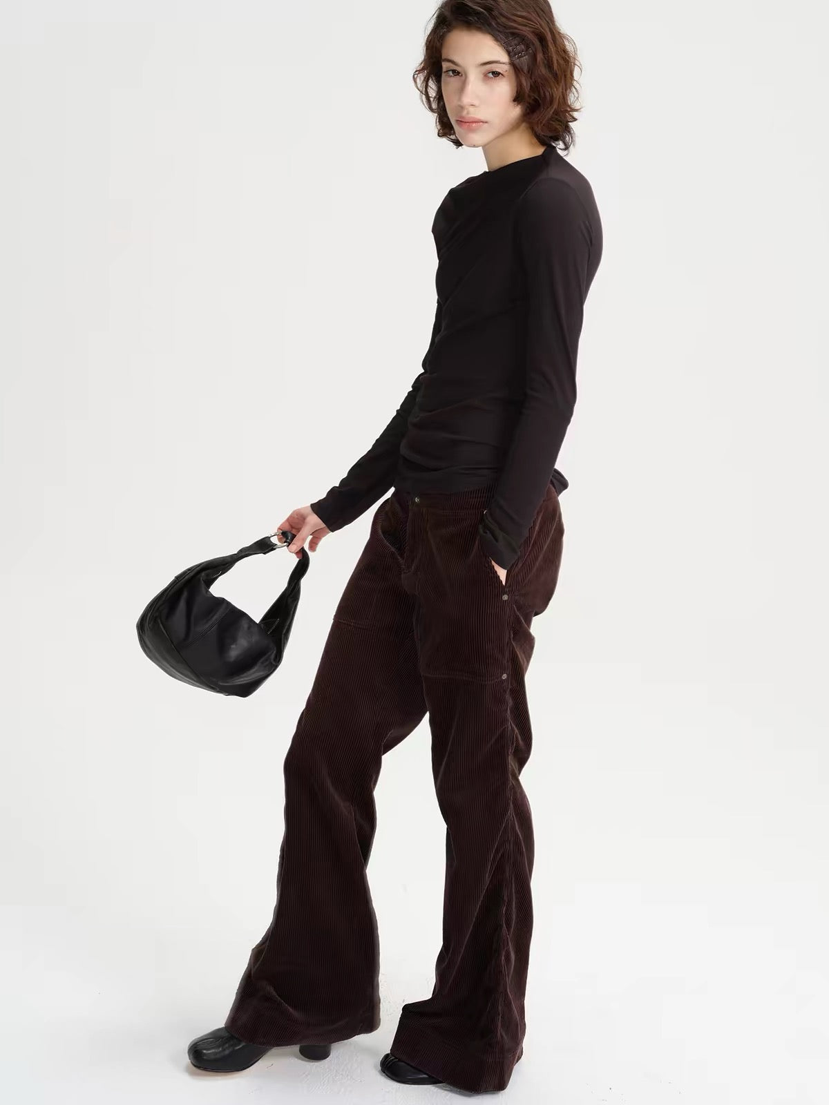 SOLWEIGE Retro Corduroy Low Rise Trousers
