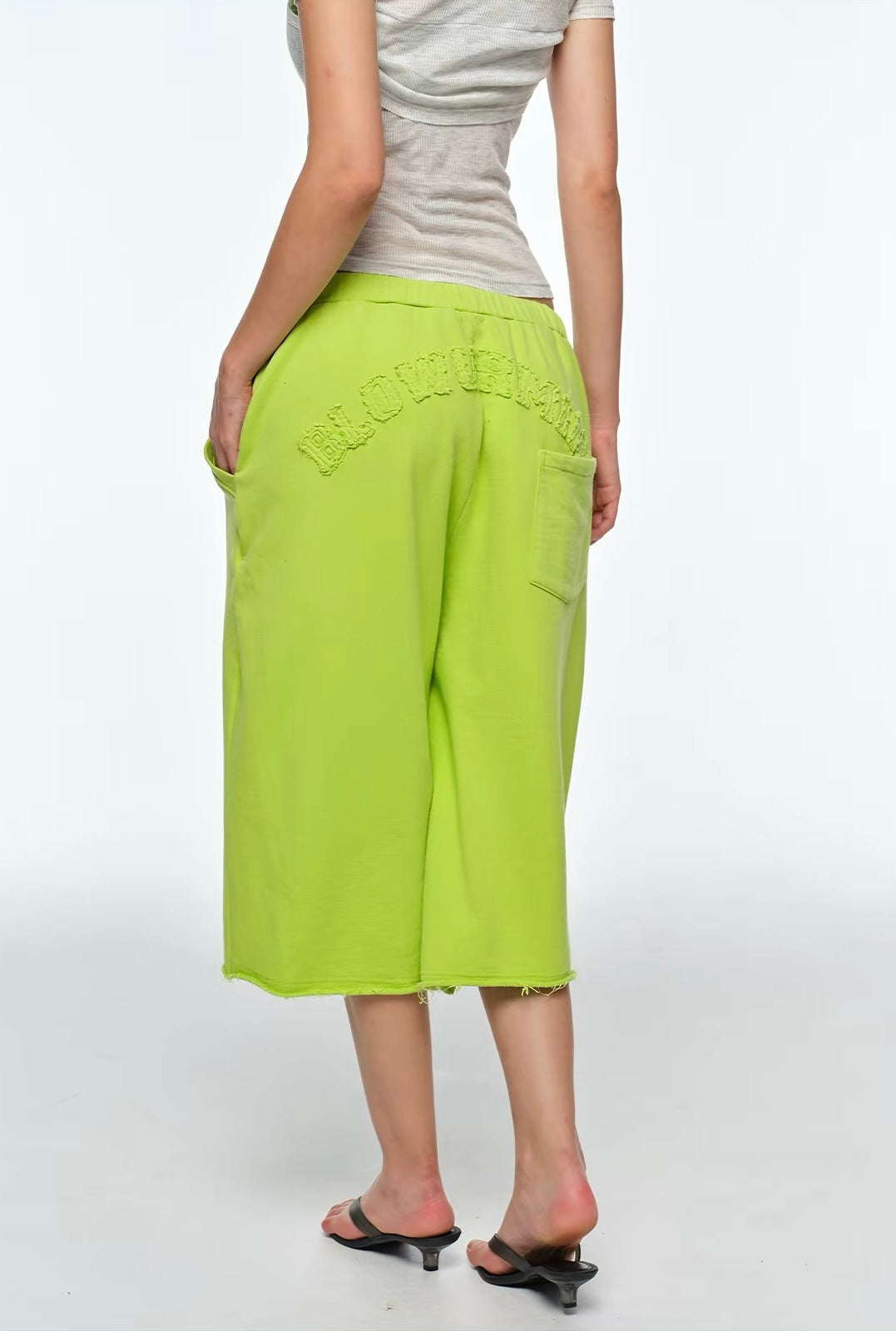 Bum Studios Oversized Raw Hem Fleece Bermuda Shorts