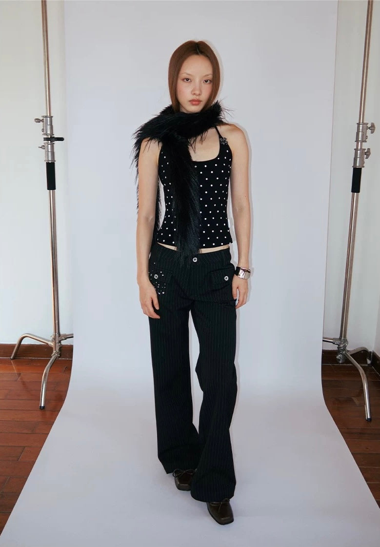 FunkyFun Embellished PinStripe Trousers