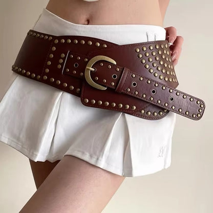 Asymmetric Studded Buckle Belt