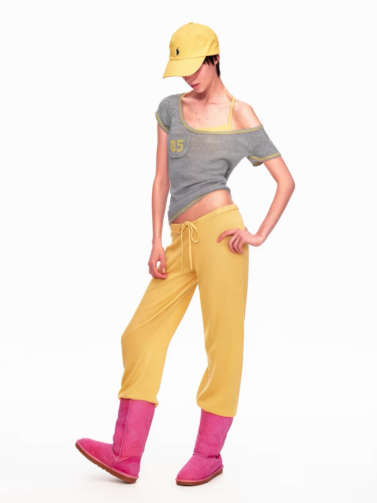 ayo Number 05 Pocket Fine Knit Scoop Top