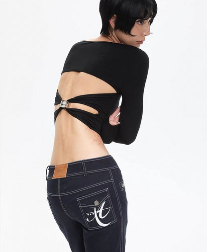 AE30 Saint Cropped Open Back Top