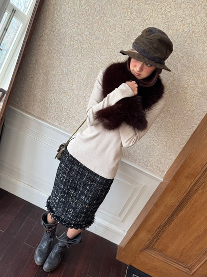Andivogels Shimmering Tweed Midi Skirt