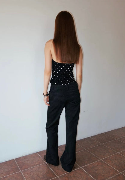 FunkyFun Embellished PinStripe Trousers