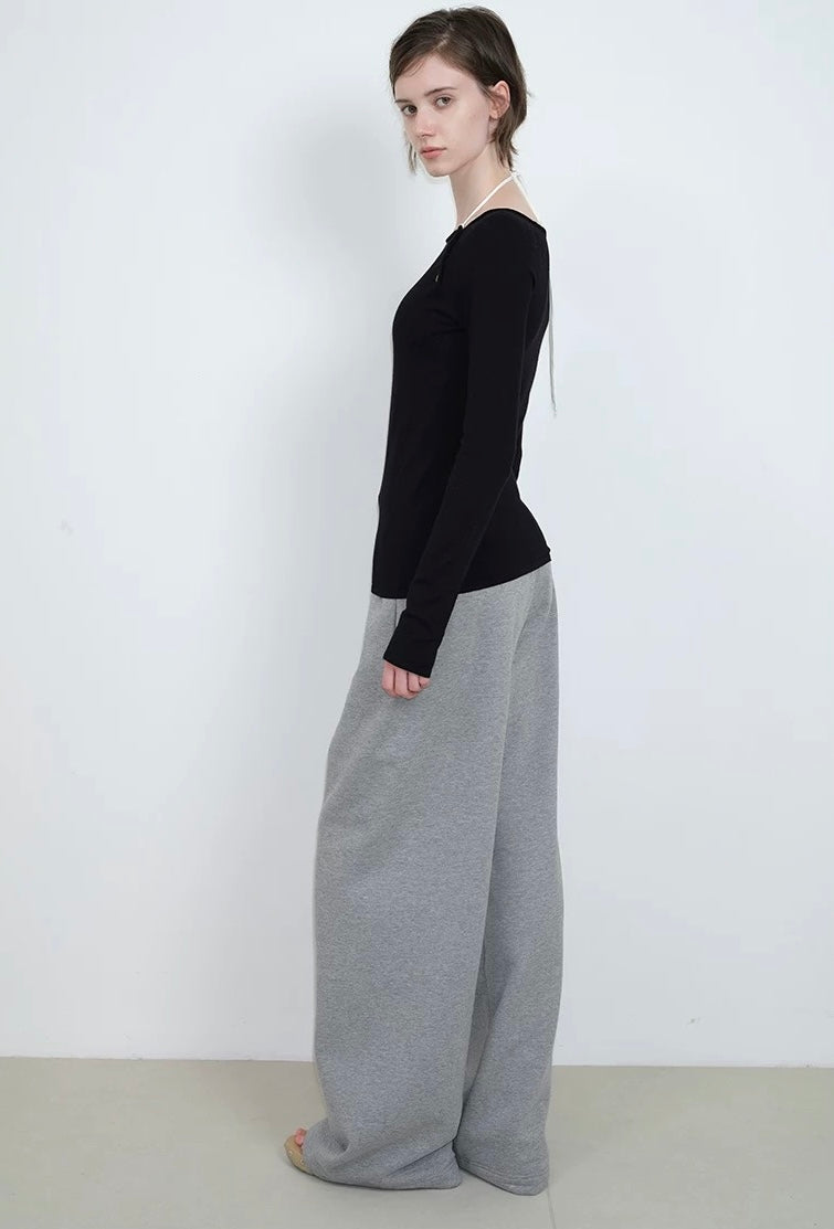 Solveig Button Embellished Boat Neck Top