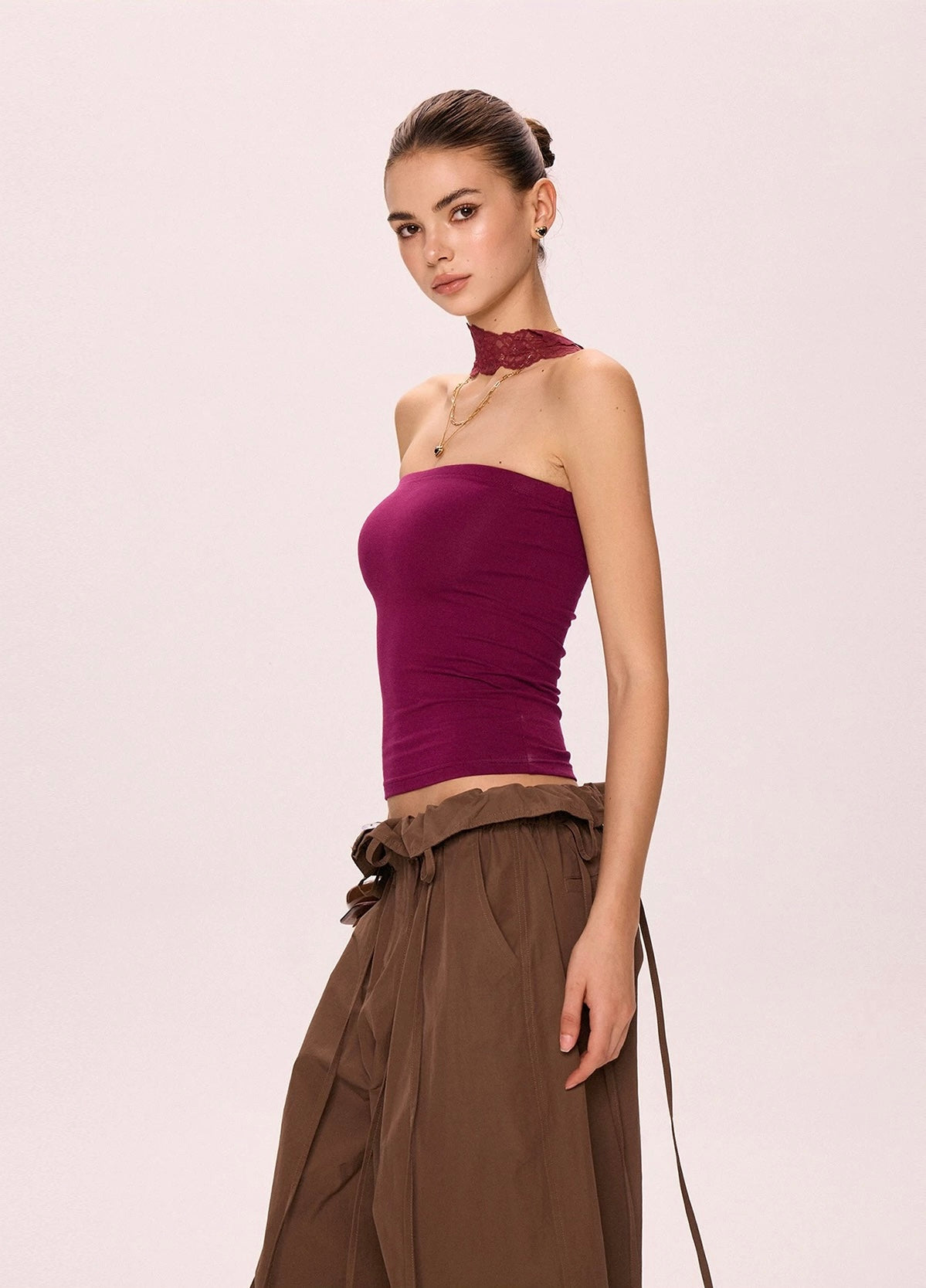 MOKACAKE Two Way Lace Strap Tube Top