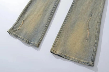 Acid Wash Slim Fit Flare Jeans