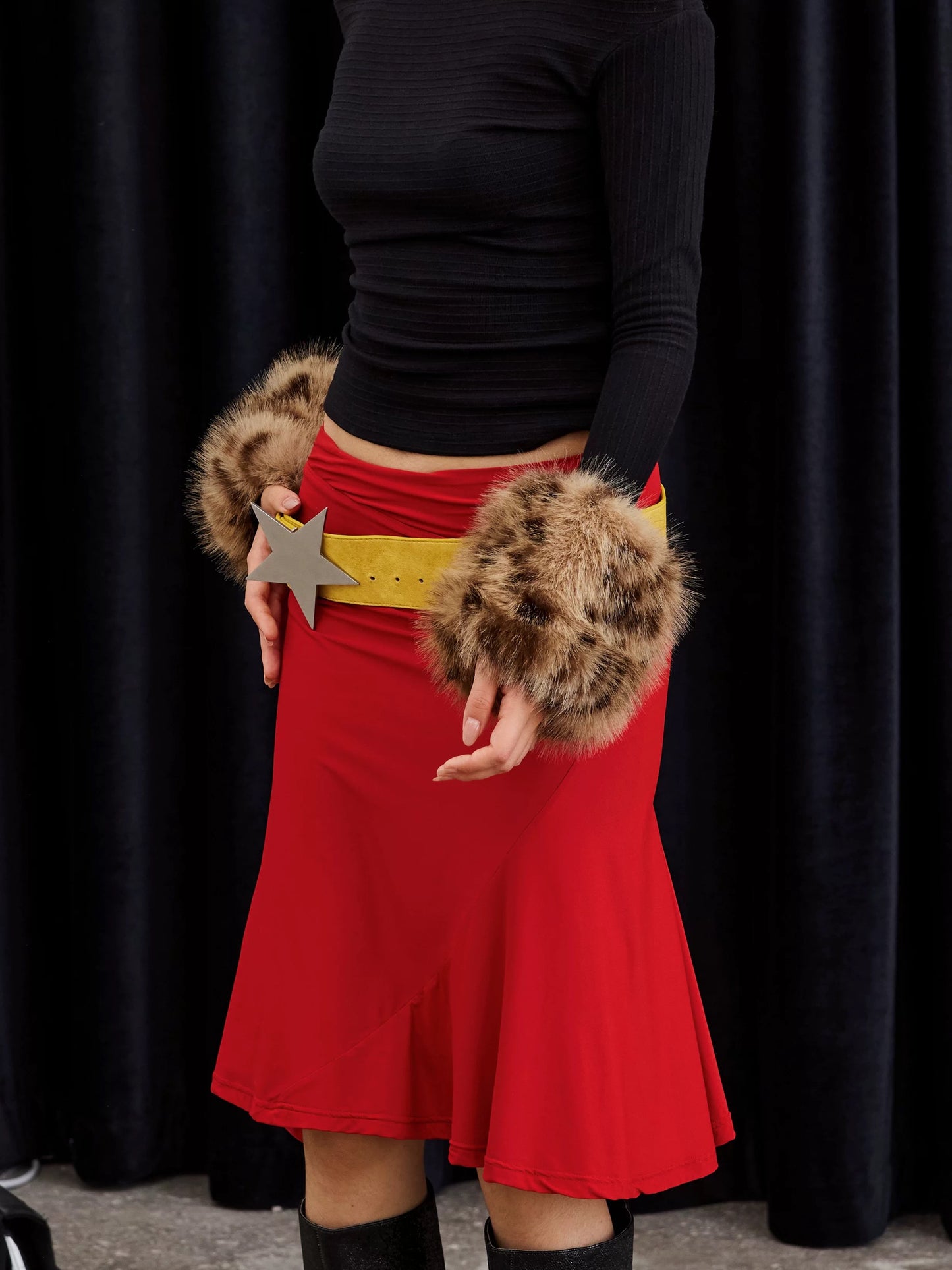 BlingCharm Furry Leopard Print Sleeves