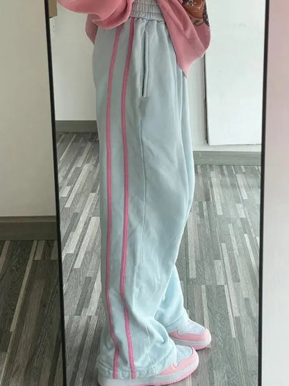 Blue & Pink Two Stripe Track Pants