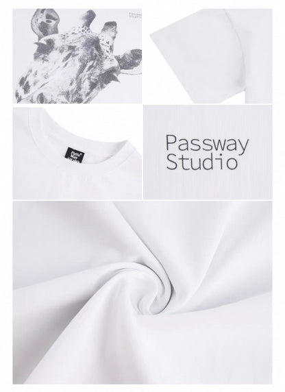 Passaway Studio Giraffe Graphic Boxy Tee