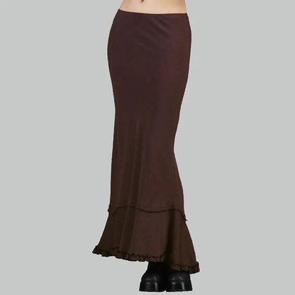 Chocolate Brown Maxi Skirt