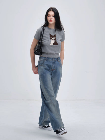 I’m Sorry Engineered Curved Seam Jeans