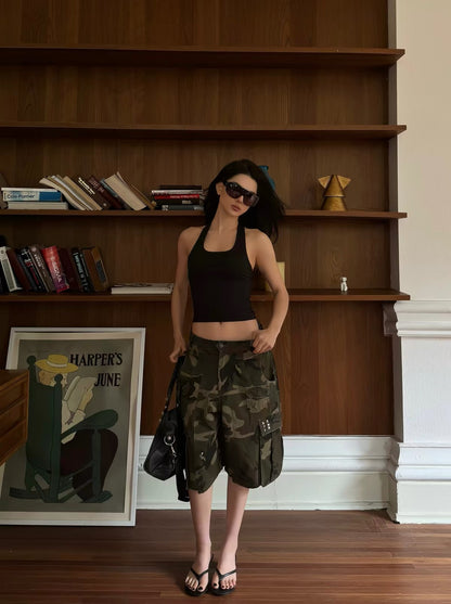 ICVIBE Camo Utility Longline Shorts