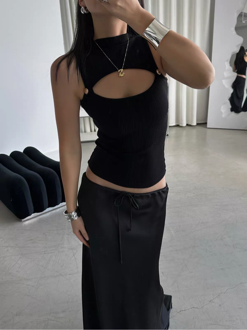Cut-Out Ribbed Tank Top