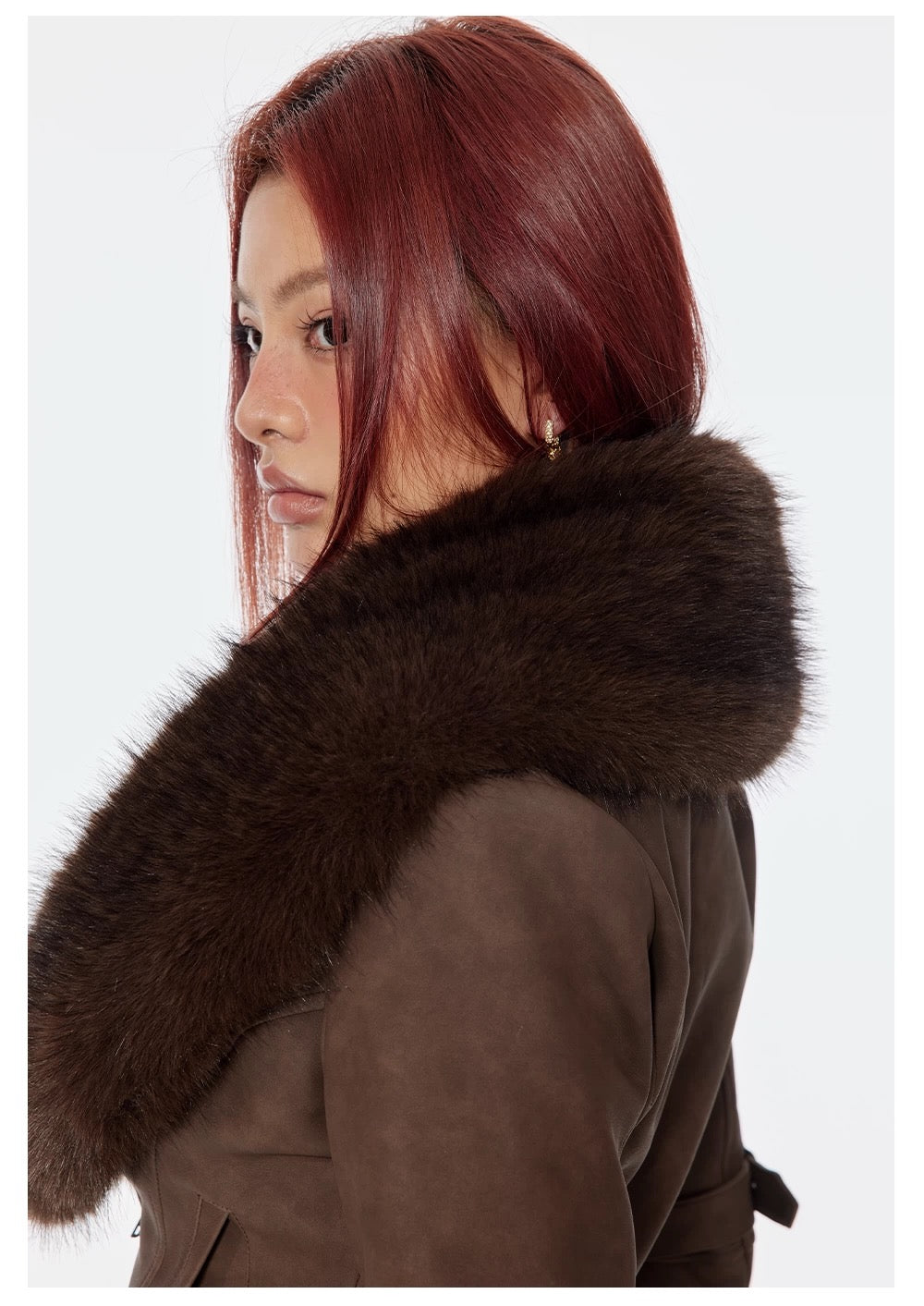 Bum Studios Detachable Fur Collar Heavy Leather Two-Way Jacket