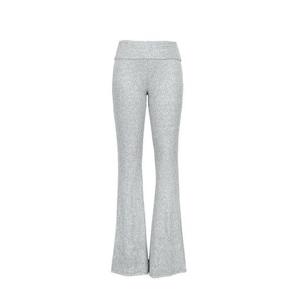 Grey Marl Fold Over Trousers