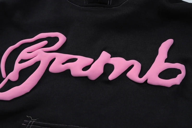 3D Black And Pink Hoodie