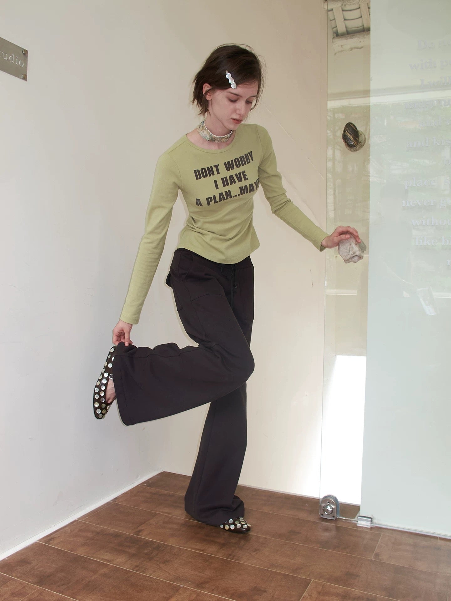 SOLWEIGE I Have A Plan Slogan Tee