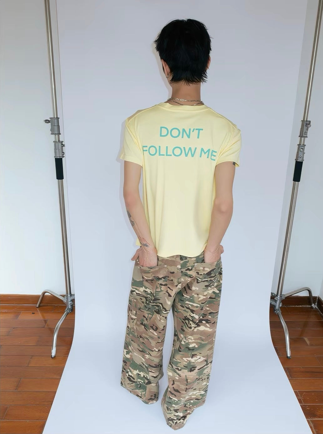FunkyFun Don't Follow Me" Back Graphic T-Shirt
