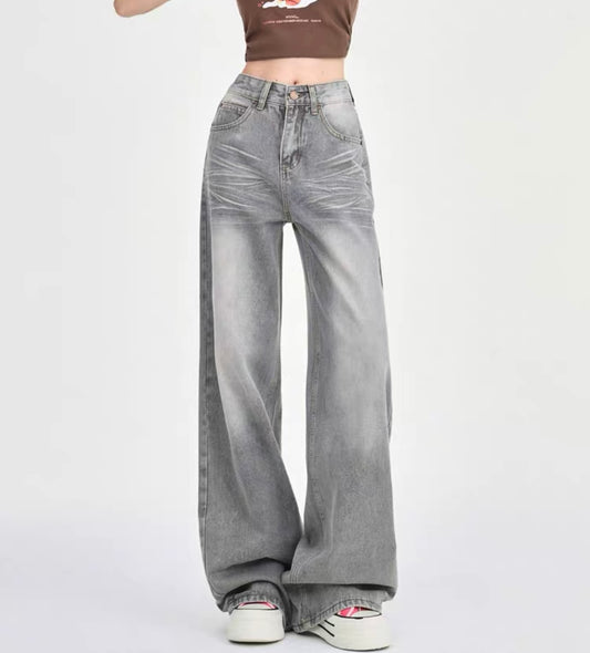 Grey Straight Leg Jeans