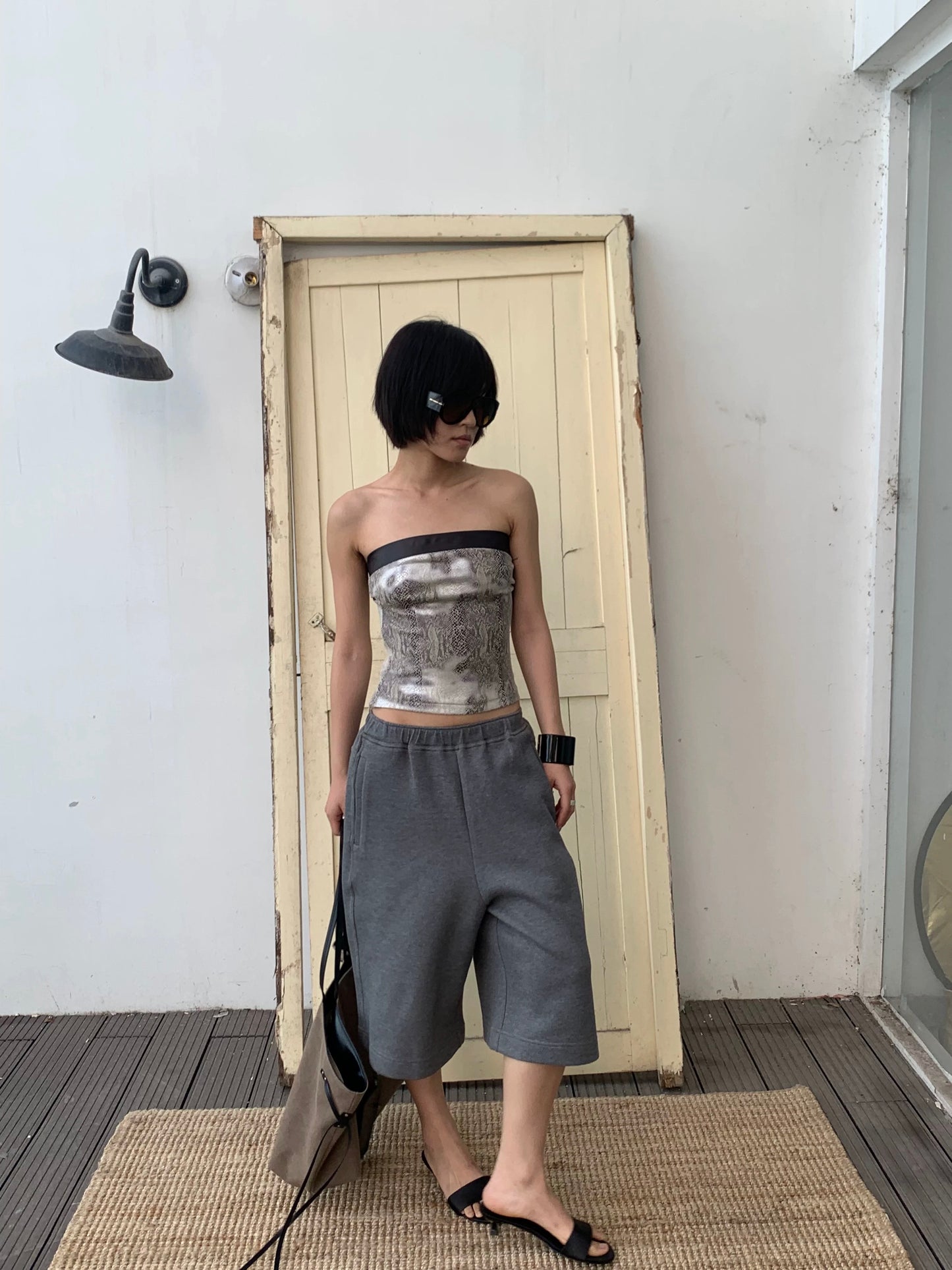 TECHO Snake Print Bandeau Top