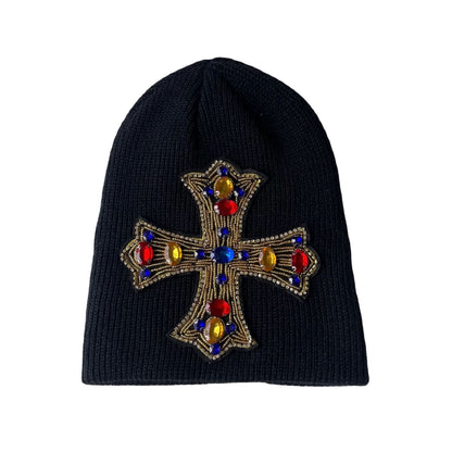 Diamanté Cross Beanie