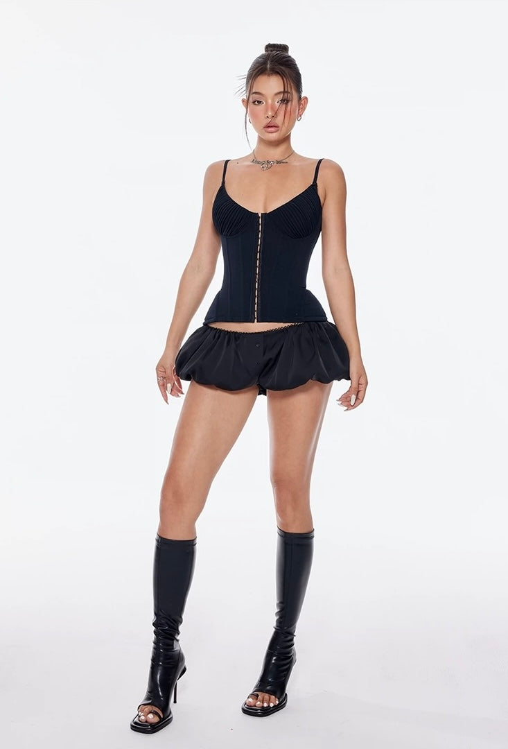 Bum Studio Corset Top with Lace Up Back