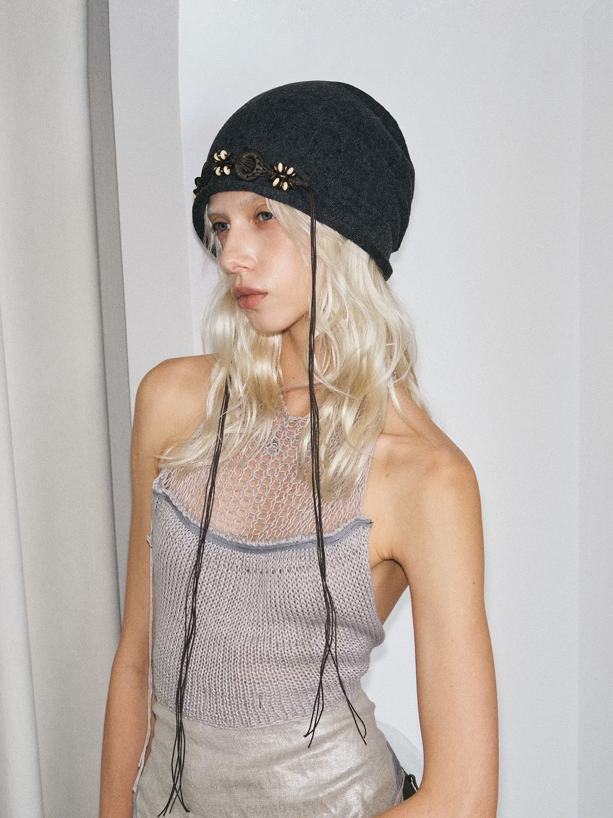 Hand Beaded Knit Beanie