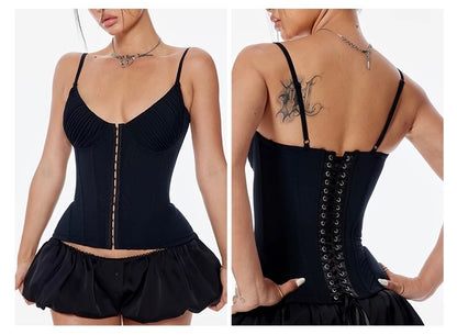 Bum Studio Corset Top with Lace Up Back