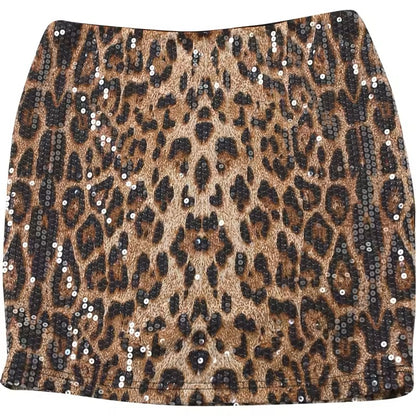 Leopard Sequin Midi Pencil Skirt