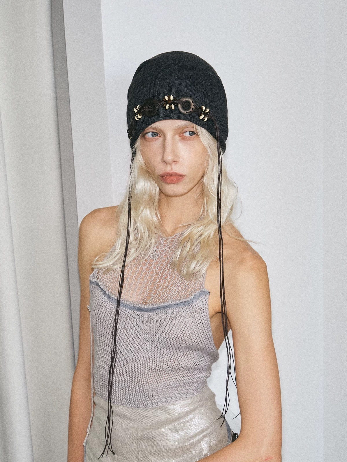 Hand Beaded Knit Beanie