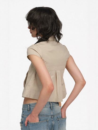 Pea Coat Inspired Button Front Top