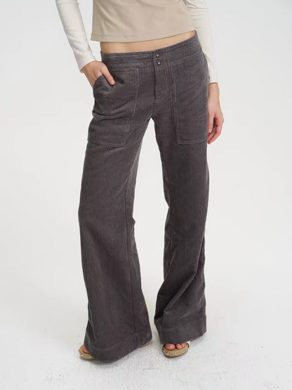 SOLWEIGE Retro Corduroy Low Rise Trousers