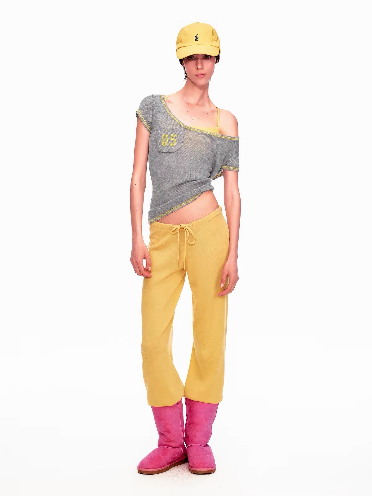 ayo Number 05 Pocket Fine Knit Scoop Top