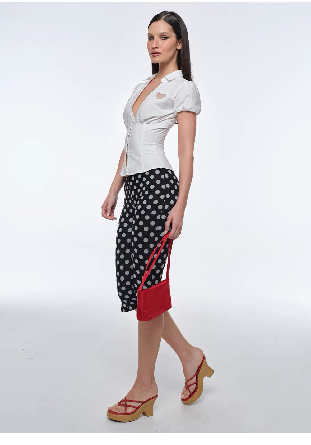 Bum Studios Puff Sleeve Corset Hook Eye Blouse