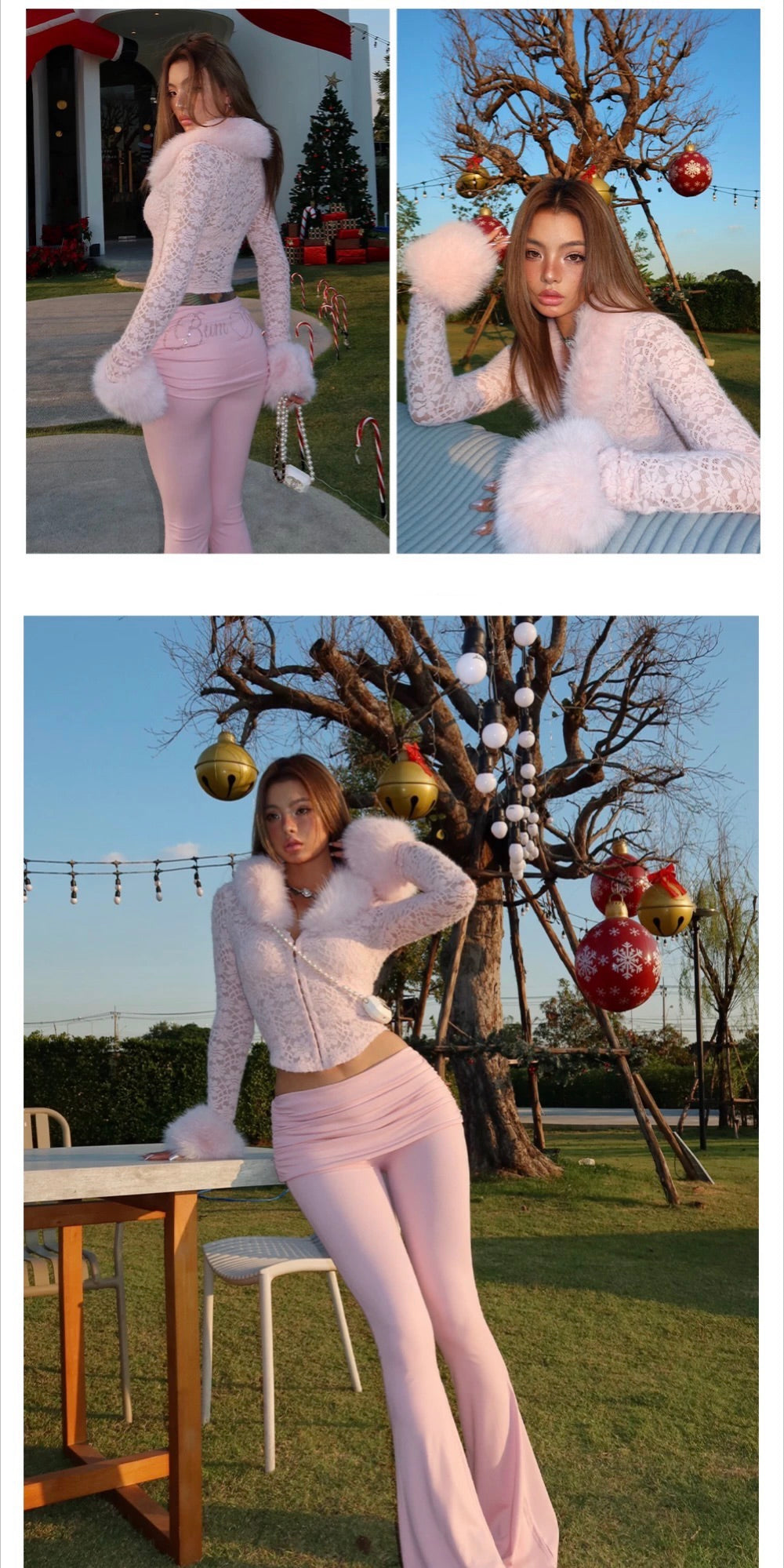 (Pre-Order) Bum Studios Embellished Fold Over Flared Leggings Set