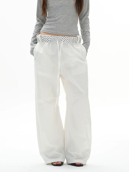 Polka Dot Fold Over Trousers