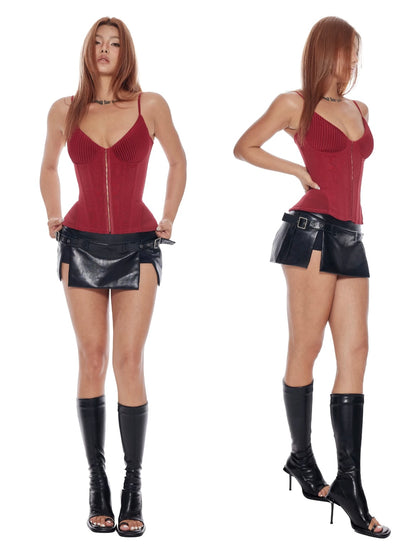 Bum Studio Corset Top with Lace Up Back