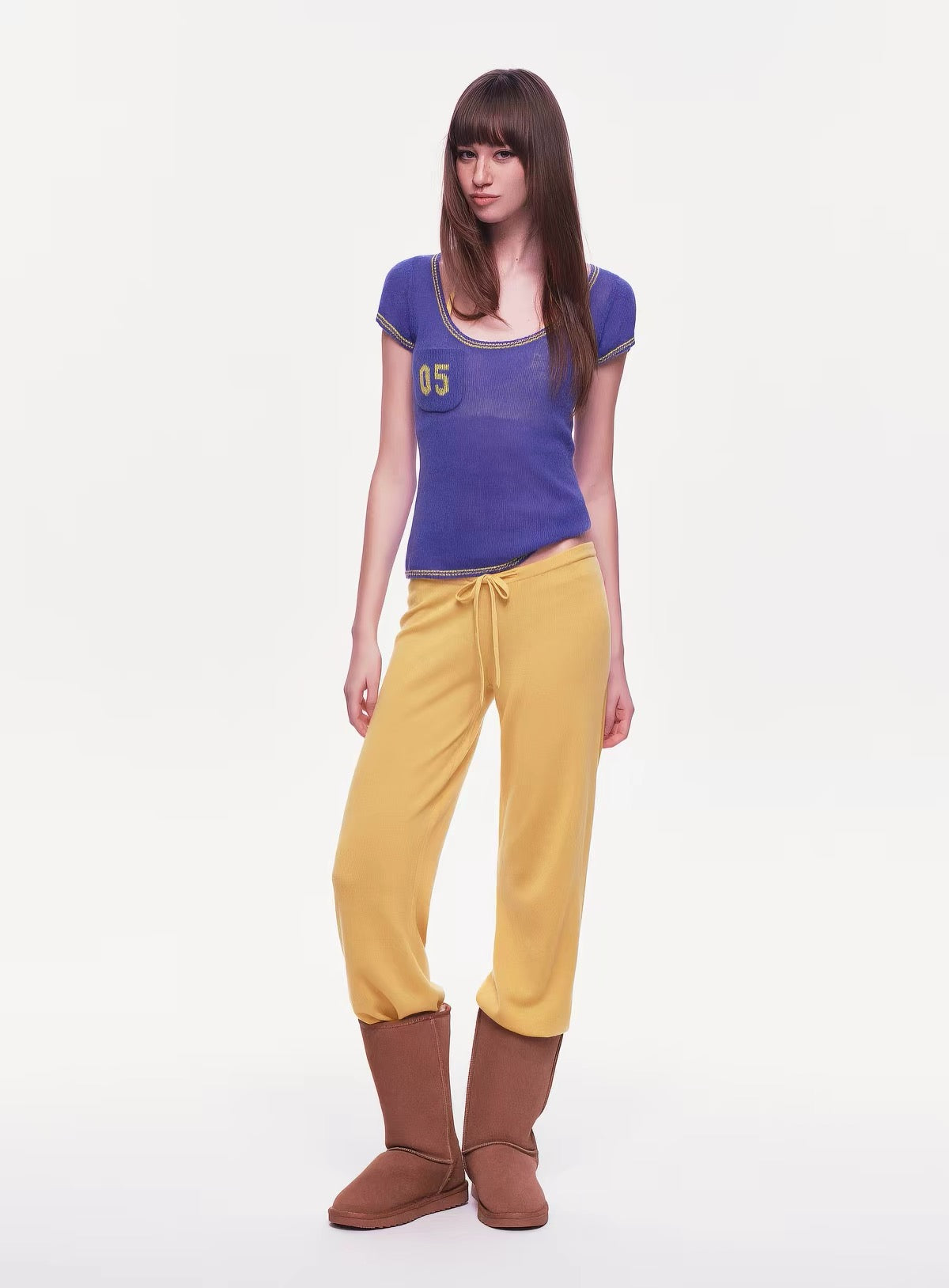 ayo Number 05 Pocket Fine Knit Scoop Top