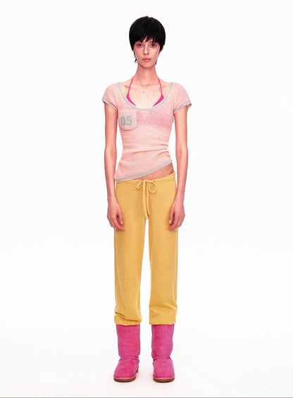 ayo Number 05 Pocket Fine Knit Scoop Top